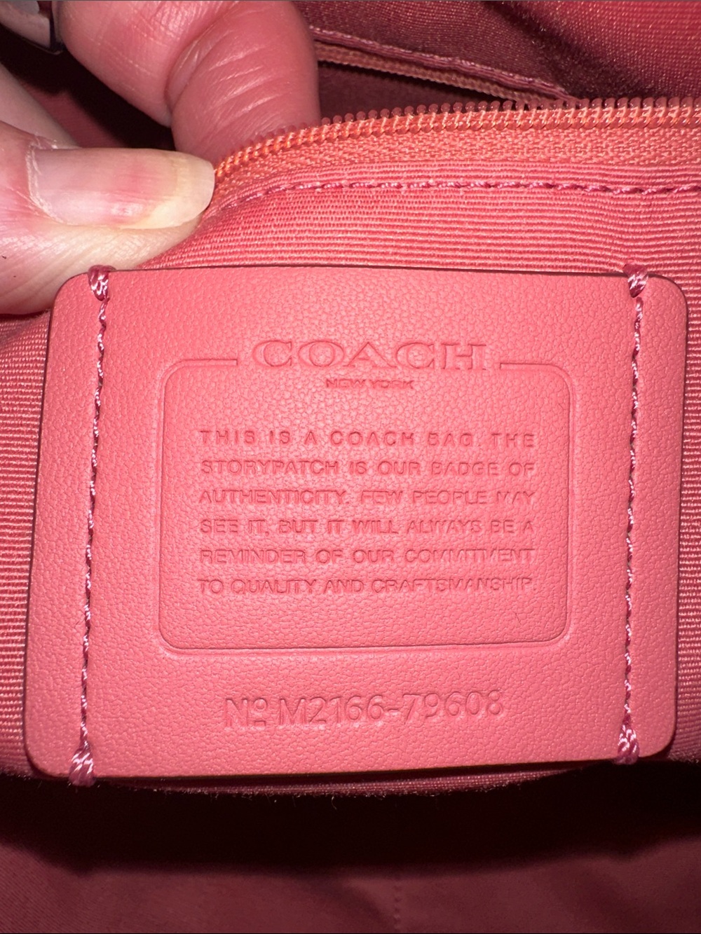 Coach Coral Pink Saffiano Leather Tote with Front Zip - Picture 10 of 11